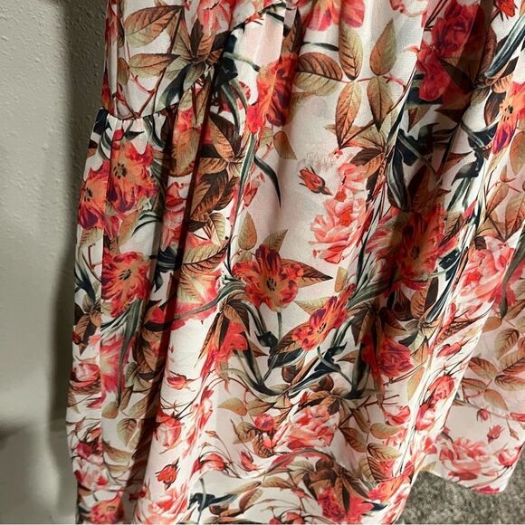 Gianni Bini Chiffon V Neck Shift Dress Wava Poppy Floral Print - Picture 6 of 14